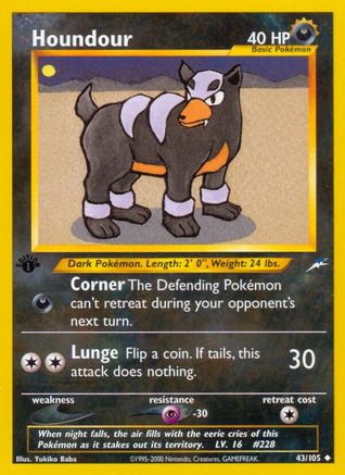 Houndour 043/105 - 1st Edition Neo Destiny - Uncommon