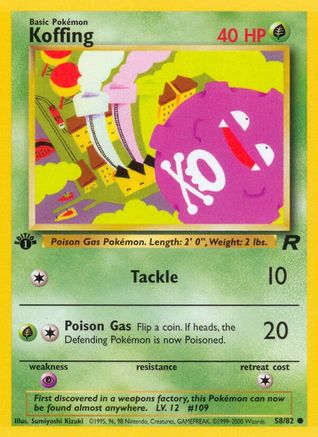 Koffing 058/82 - 1st Edition Team Rocket - Common