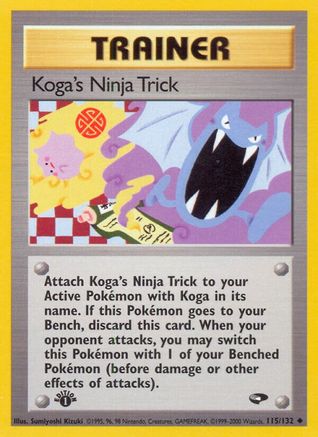 Koga's Ninja Trick 115/132 - 1st Edition Gym Challenge - Uncommon