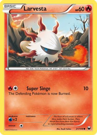 Larvesta (21) 021 - Reverse Holofoil Dark Explorers - Common
