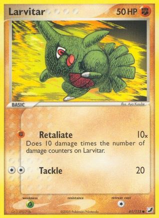 Larvitar 061/115 - Reverse Holofoil Unseen Forces - Common