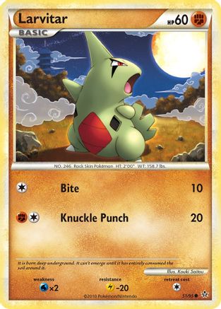 Larvitar (51) 051 - Reverse Holofoil Unleashed - Common