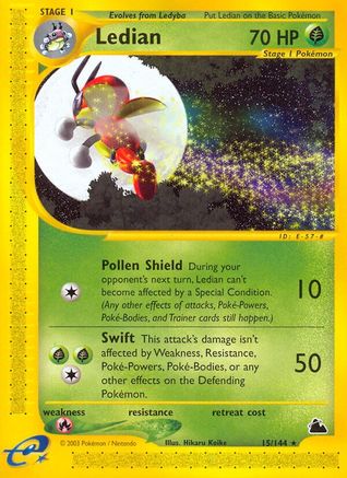 Ledian (15) 015 - Reverse Holofoil Skyridge - Rare