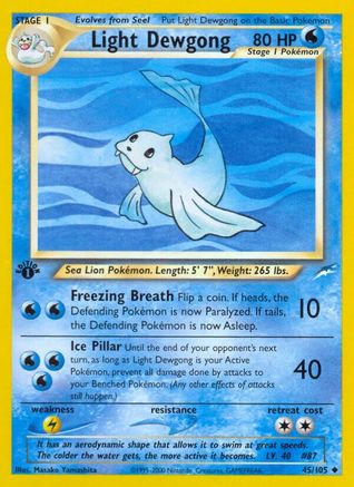 Light Dewgong 045/105 - 1st Edition Neo Destiny - Uncommon