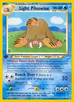 Light Piloswine 026 - 1st Edition Neo Destiny - Rare