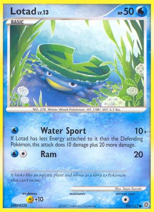 Lotad 092/132 - Reverse Holofoil Secret Wonders - Common