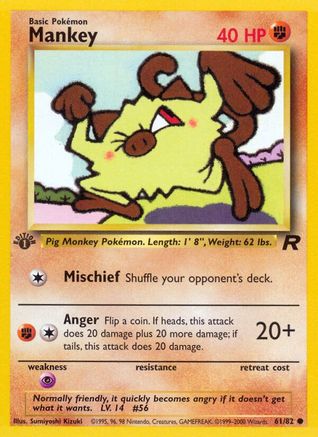 Mankey 061/82 - 1st Edition Team Rocket - Common