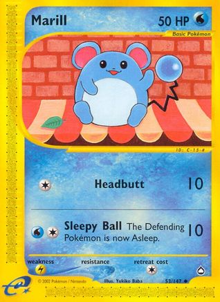 Marill 053 - Reverse Holofoil Aquapolis - Uncommon