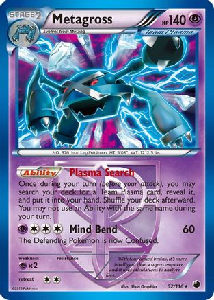 Metagross (Team Plasma) 052 - Reverse Holofoil Plasma Freeze - Holo Rare