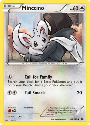 Minccino 104/113 - Reverse Holofoil Legendary Treasures - Common