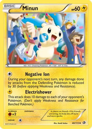 Minun 048/113 - Reverse Holofoil Legendary Treasures - Uncommon