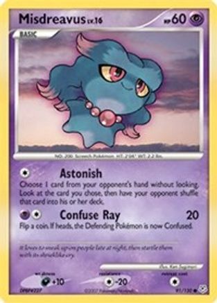Misdreavus 091 - Reverse Holofoil Diamond and Pearl - Common