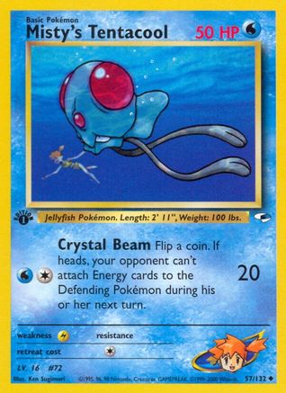 Misty's Tentacool (57) 057/132 - 1st Edition Gym Heroes - Uncommon