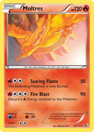 Moltres 022/113 - Reverse Holofoil Legendary Treasures - Holo Rare