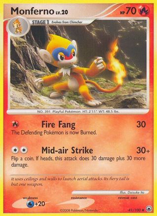 Monferno 041 - Reverse Holofoil Majestic Dawn - Uncommon