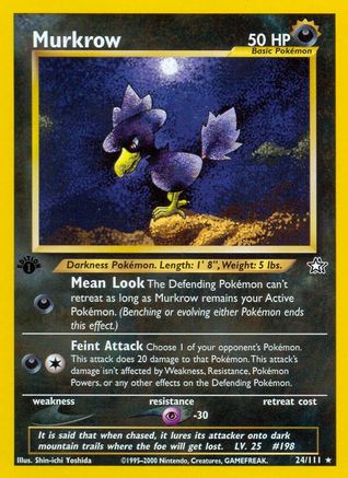 Murkrow 024/111 - 1st Edition Neo Genesis - Rare
