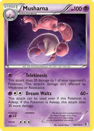 Musharna 069 - Reverse Holofoil Boundaries Crossed - Rare