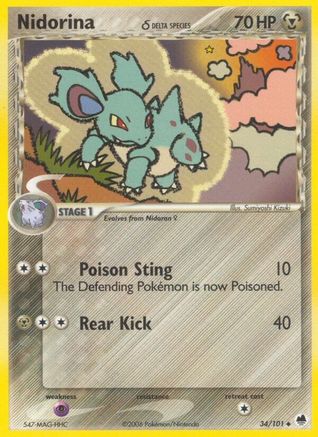Nidorina (Delta Species) 034/101 - Reverse Holofoil Dragon Frontiers - Uncommon