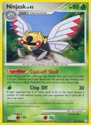 Ninjask 067 - Reverse Holofoil Legends Awakened - Uncommon