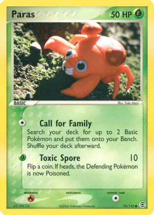 Paras 072/112 FireRed & LeafGreen - Common