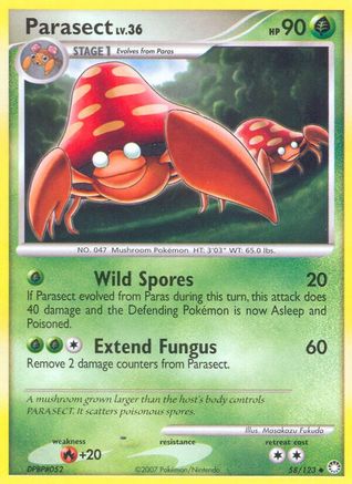 Parasect 058 - Reverse Holofoil Mysterious Treasures - Uncommon