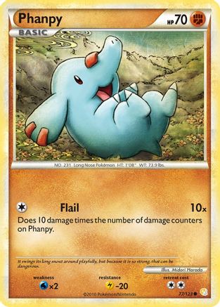 Phanpy 077/123 - Reverse Holofoil HeartGold SoulSilver - Common