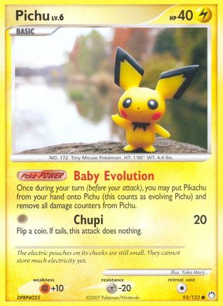 Pichu 093/123 - Reverse Holofoil Mysterious Treasures - Common