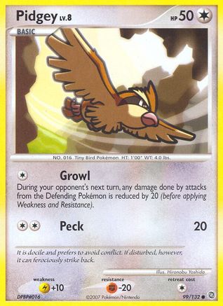Pidgey 099/132 - Reverse Holofoil Secret Wonders - Common
