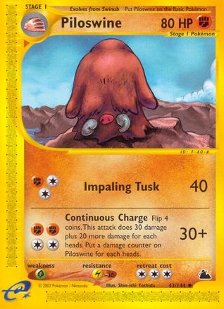 Piloswine (43) 043 - Reverse Holofoil Skyridge - Uncommon