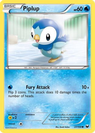 Piplup 027/108 - Reverse Holofoil Dark Explorers - Common