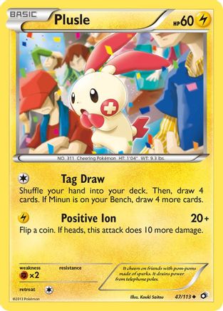 Plusle 047/113 - Reverse Holofoil Legendary Treasures - Uncommon