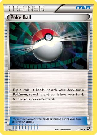 Poke Ball 097/114 - Reverse Holofoil Black and White - Uncommon
