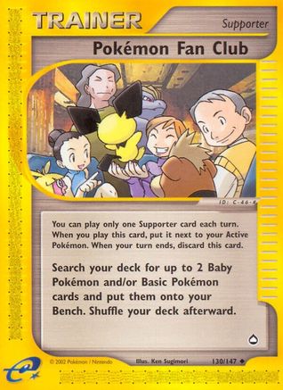 Pokemon Fan Club 130/147 - Reverse Holofoil Aquapolis - Uncommon