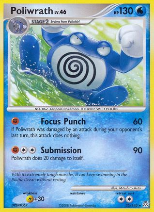Poliwrath 035 - Reverse Holofoil Legends Awakened - Rare