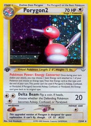 Porygon2 012/64 - 1st Edition Holofoil Neo Revelation - Holo Rare
