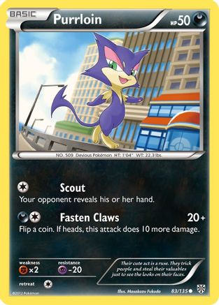 Purrloin (83) 083 - Reverse Holofoil Plasma Storm - Common