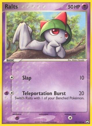 Ralts 059/108 - Reverse Holofoil Power Keepers - Common