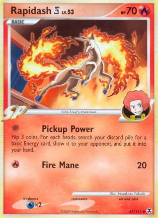 Rapidash E4 047 - Reverse Holofoil Rising Rivals - Uncommon