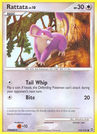 Rattata 103 - Reverse Holofoil Secret Wonders - Common