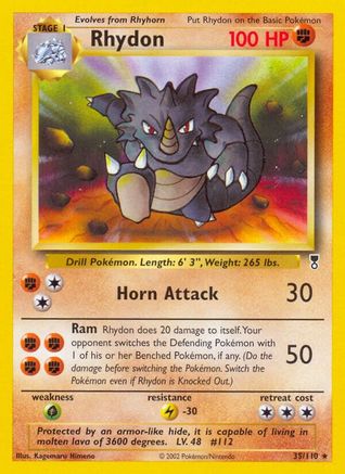 Rhydon 035 - Reverse Holofoil Legendary Collection - Rare