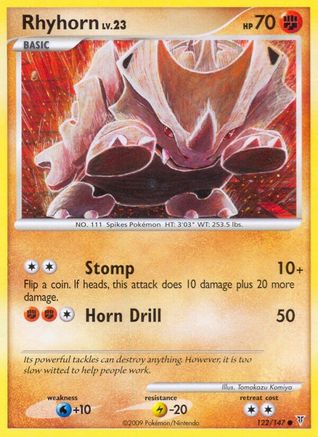 Rhyhorn 122 - Reverse Holofoil Supreme Victors - Common