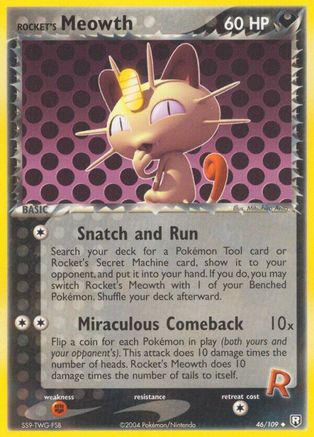 Rocket's Meowth 046/109 - Reverse Holofoil Team Rocket Returns - Uncommon