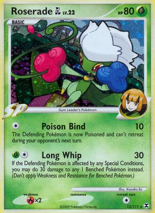 Roserade GL 012 - Reverse Holofoil Rising Rivals - Holo Rare