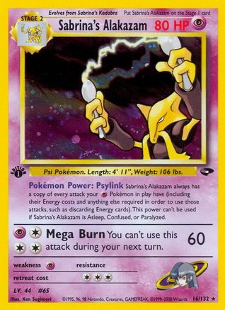 Sabrina's Alakazam 016/132 - 1st Edition Holofoil Gym Challenge - Holo Rare