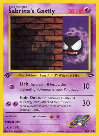 Sabrina's Gastly (96) 096/132 - 1st Edition Gym Challenge - Common