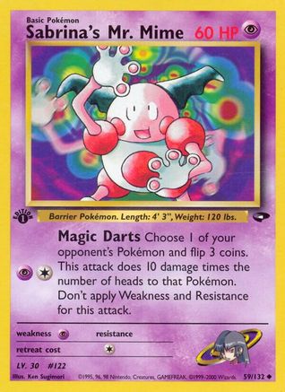 Sabrina's Mr. Mime 059/132 - 1st Edition Gym Challenge - Uncommon