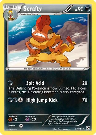 Scrafty 069 - Reverse Holofoil Black and White - Rare