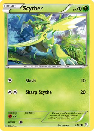 Scyther 007 - Reverse Holofoil Boundaries Crossed - Common