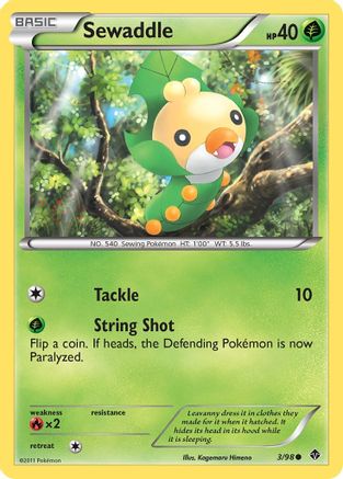Sewaddle (3) 003 - Reverse Holofoil Emerging Powers - Common