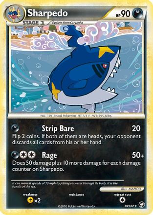 Sharpedo 030 - Reverse Holofoil Triumphant - Rare